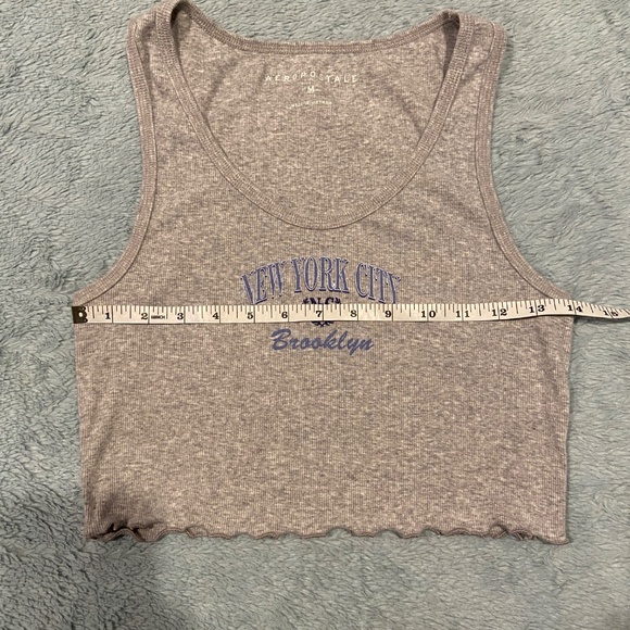 Aéropostale New York City Brooklyn Cropped Grey Ribbed Tank Top – Size Small - Picture 7 of 8